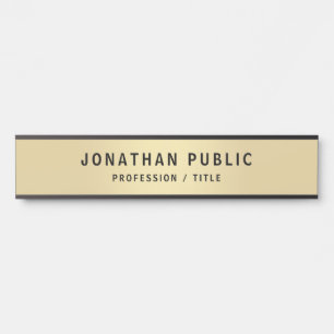 Custom Elegante Black & Gold Office School Long Türschild