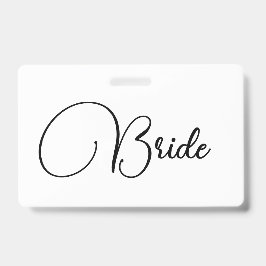 Custom Elegante Calligraphy Bride Bachelorette Ausweis