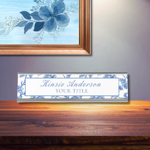 Custom Elegante Chinoiserie Schreibtischnamensplakette