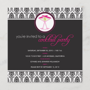 :custom: Elegante Damast-Cocktailparty-Einladung_v Einladung
