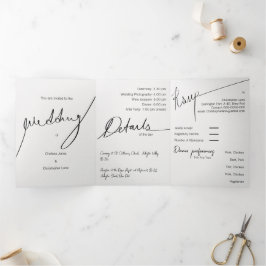 Custom Elegante Dreifach-Hochzeitseinladung Dreifach Gefaltete Einladung