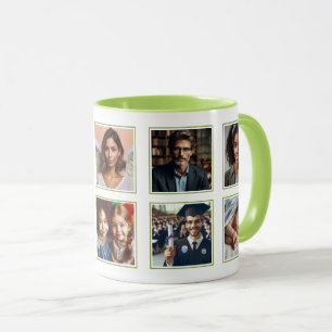Custom Elegante Family Foto Collage Lime Green Tasse