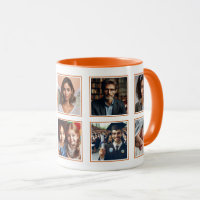 Custom Elegante Family Friend Foto Collage Orange