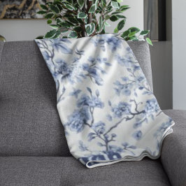 Custom Elegante French Vintag Blue Floral Geschenk Fleecedecke