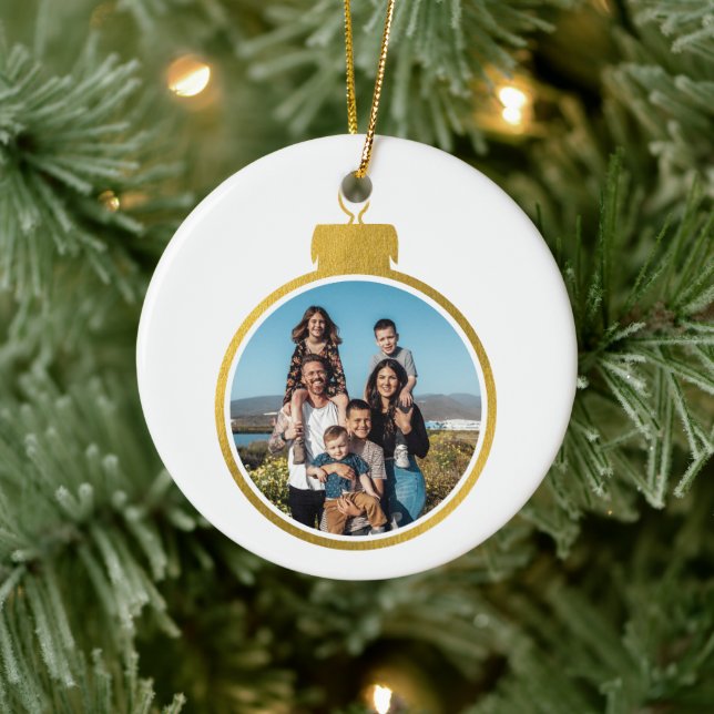 Custom Elegante Gold Foto Ornamente Weihnachten (Baum)