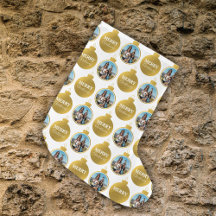Custom Elegante Gold Foto Ornamente Weihnachten