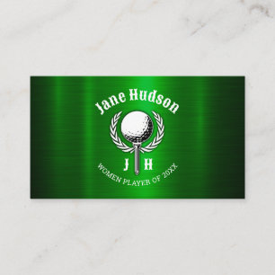 Custom Elegante Ladys Golf Monogram Design Visitenkarte