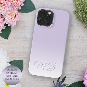 Custom Elegante Light Lavender Violet Monogram Case-Mate iPhone 14 Pro Max Hülle