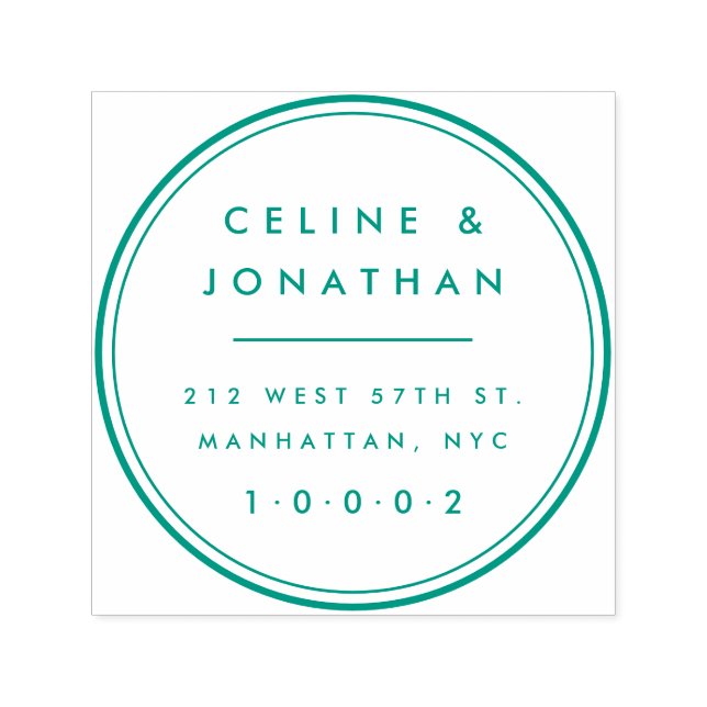 Custom Elegante Moderne Couple Wreath-Rücksendeadr Permastempel (Design)