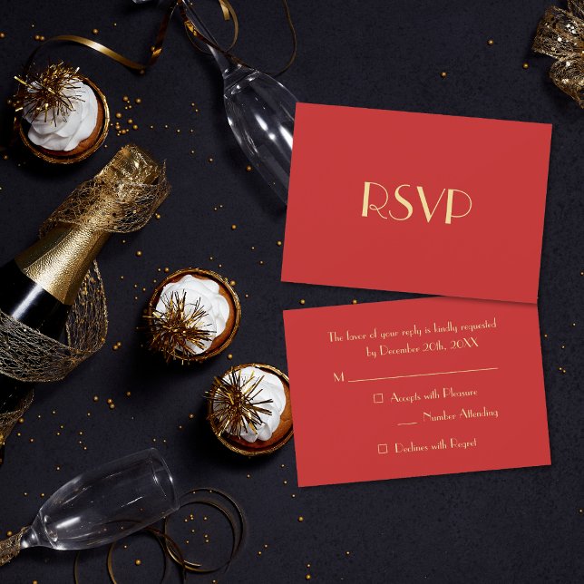 Custom Elegante Moderne Weihnachtsfeier UAWG RSVP Karte (Custom Elegant Modern Christmas Holiday Party RSVP)