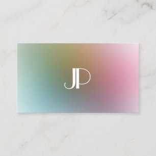 Custom Elegante Monogram Luxury Colorful Template Visitenkarte