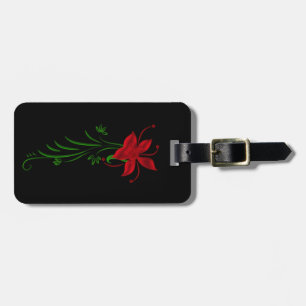 Custom Elegante Red Blume Luggage Tag Gepäckanhänger