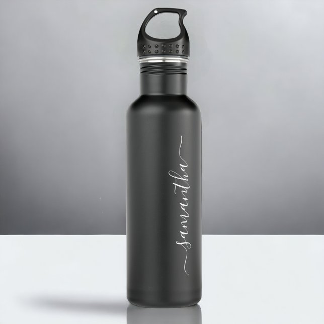 Custom Elegante Script Name Travel Water Flasche Edelstahlflasche (Von Creator hochgeladen)
