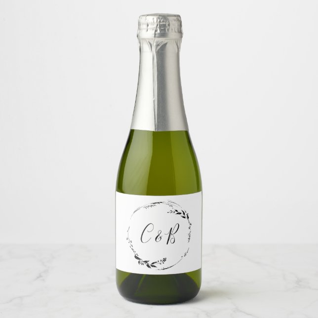 Custom Elegante Script Schwarz-weiße Hochzeit (Vorderseite)