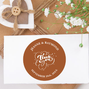 Custom Elegante Terracotta Danke Gastgeschenk Hoch Runder Aufkleber