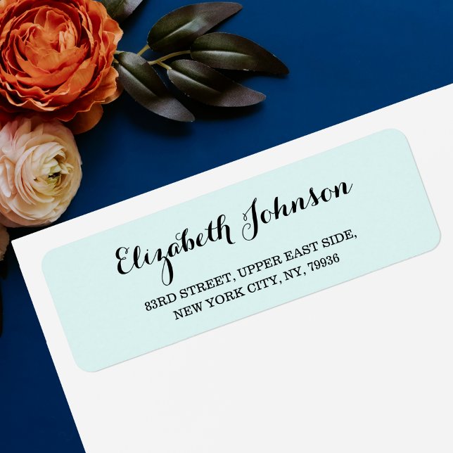 Custom Elegante Türkise Aqua Blue Rücksendeadresse (Custom Elegant Turquoise Aqua Blue Return Address Label)