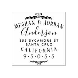 Custom Elegante Typografy Wedding Rücksendeadresse Gummistempel