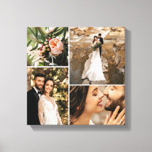 Custom Elegante Wedding Family Foto Collage Leinwanddruck