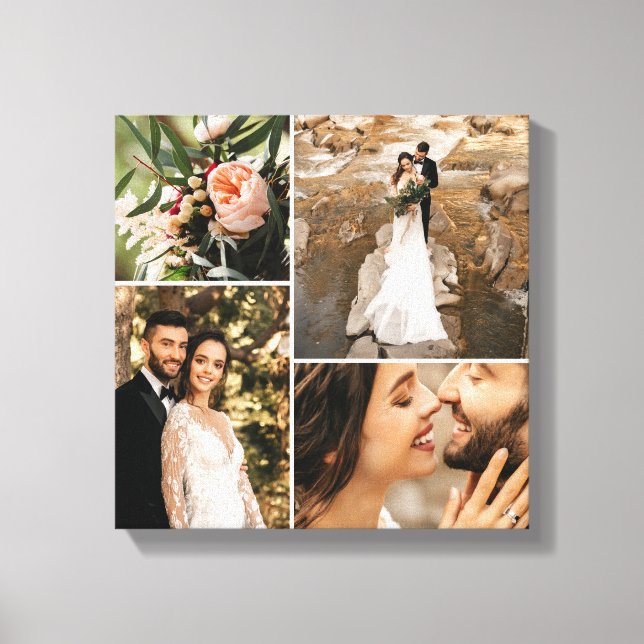 Custom Elegante Wedding Family Foto Collage Leinwanddruck (Vorderseite)