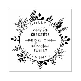 Custom Elegante Weihnachtsgrüße Rücksendeadresse Gummistempel
