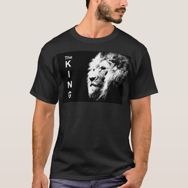Custom Eleganter Moderner Pop Art Lion Kopfvorlage T-Shirt (Vorderseite)