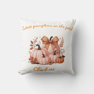 Custom Eleganter rosa Fall Pumpkins, Coquette Boge Kissen