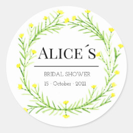 Custom Elegantes Brautparty Bloral Bohemisch Runder Aufkleber
