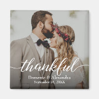 Custom Elegantes Foto Dankbare Script Hochzeit