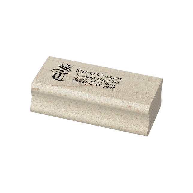 Custom Eleganto Mittelalterliche Monogramm-Rücksen Gummistempel (Stempel)