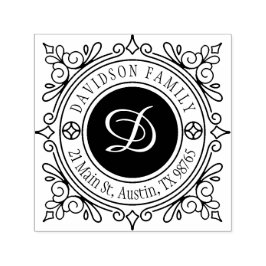 Custom Elegany Class Monogram Rücksendeadresse Permastempel