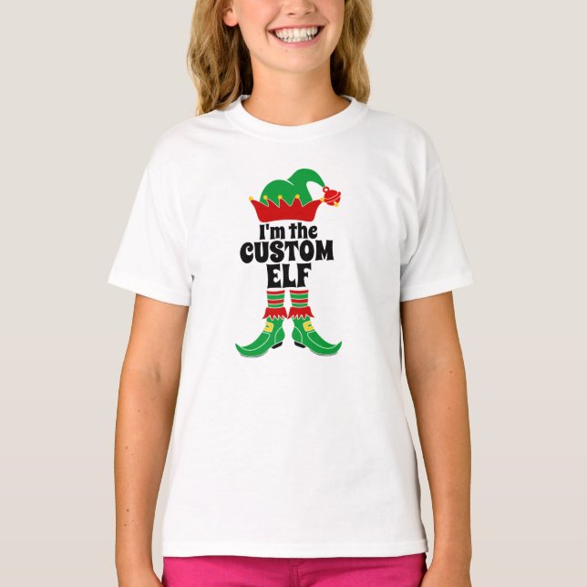 Custom Elf Ich bin der benutzerdefinierte Elf Erst T-Shirt (Vorderseite)