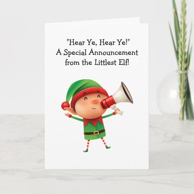 Custom Elf Megephone Weihnachts-Party Einladung (Vorderseite)