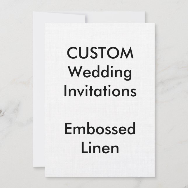 Custom EMBOSSED LINEN Wedding Invitations 5"x7" Einladung (Vorderseite)