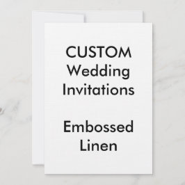 Custom EMBOSSED LINEN Wedding Invitations 5"x7" Einladung