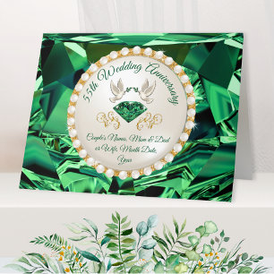 Custom Emerald, 55. Wedding Anniversary Cards Karte