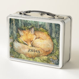 Custom Emerald Forest Magical Fox  Metall Brotdose