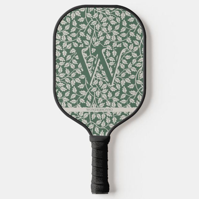 Custom Emerald Green Flower Pickleball Schläger (Vorderseite)