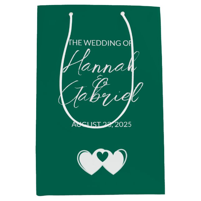 Custom Emerald Green Geschenktasche Mittlere Geschenktüte (Vorderseite)