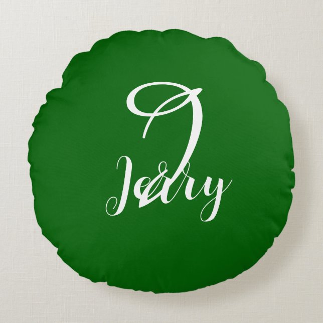 Custom Emerald Green Pillow Rundes Kissen (Vorderseite)