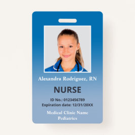 Custom Employee Foto Blue Gradient Medical ID Ausweis