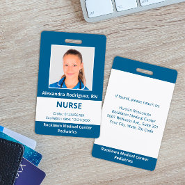 Custom Employee Foto Blue White Medical ID Ausweis