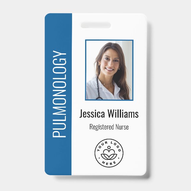 Custom Employee Foto Blue White Medical ID Blue Ausweis (Vorderseite)
