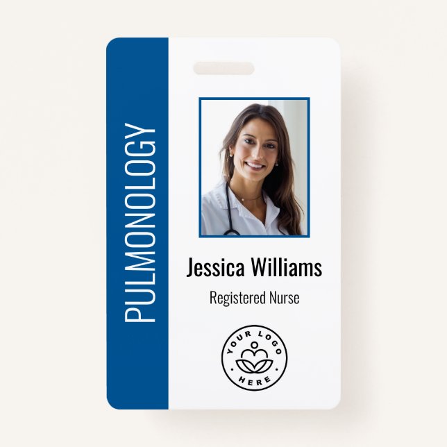 Custom Employee Foto Blue White Medical ID Blue Ausweis (Vorderseite)