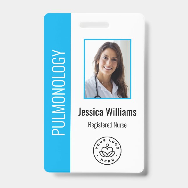 Custom Employee Foto Blue White Medical ID Blue Ausweis (Vorderseite)