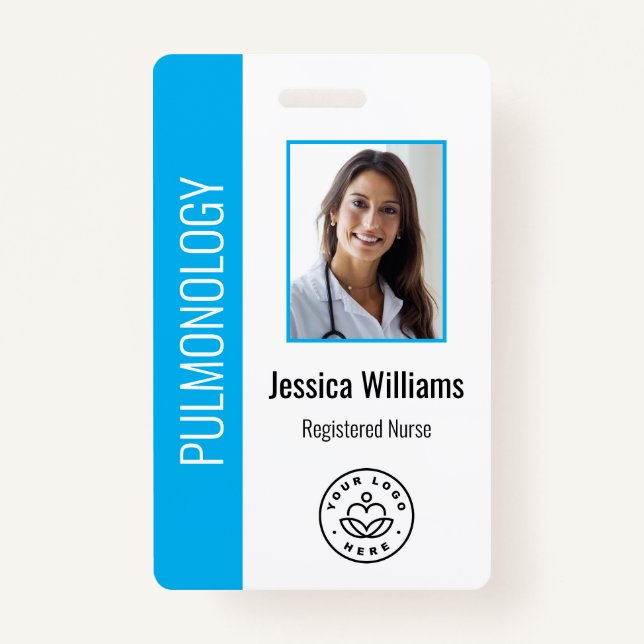 Custom Employee Foto Blue White Medical ID Blue Ausweis (Vorderseite)