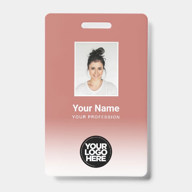 Custom Employee Foto Gradient Terracotta Ausweis (Vorderseite)
