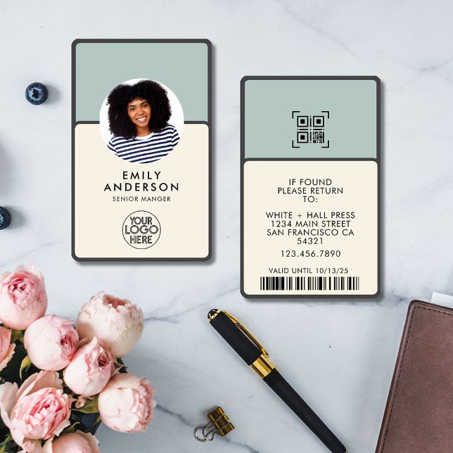 Custom Employee Pass Photo ID Logo Qr barcode Ausweis (Von Creator hochgeladen)