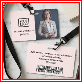 Custom Employee Photo, Bar Code, Logo, Name Badge Ausweis