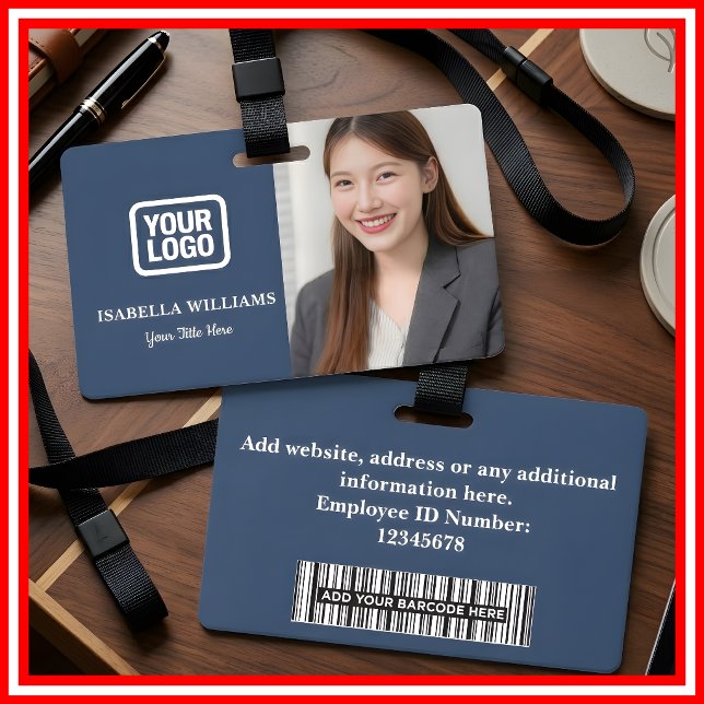 Custom Employee Photo, Barcode, Logo, Name Badge Ausweis (Von Creator hochgeladen)