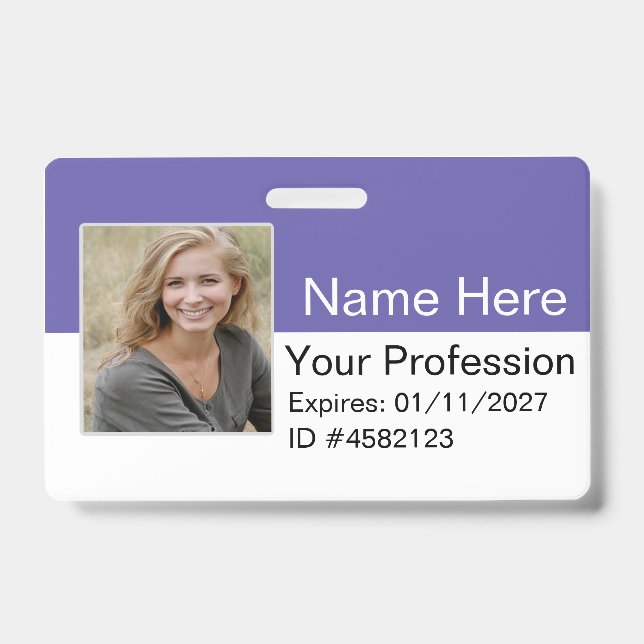 Custom Employee Photo Logo Bar Code Name Badge ID Ausweis (Vorderseite)